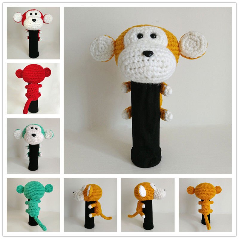 毛线猴子高尔夫球杆套一号木帽套球头保护套男女高尔夫发球木杆套