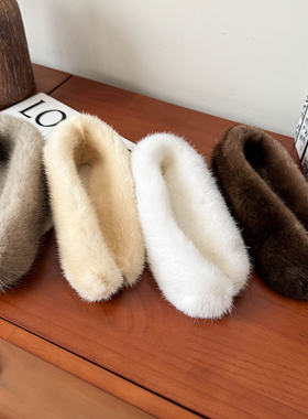 小Size精致百搭双面水貂毛整貂皮吸扣围脖整貂皮草围巾女细小毛领