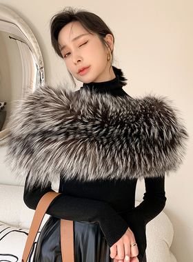 CENCY ◆高弹力披肩~冬季皮草坎肩 狐狸毛真毛贵妇皮草披肩真毛