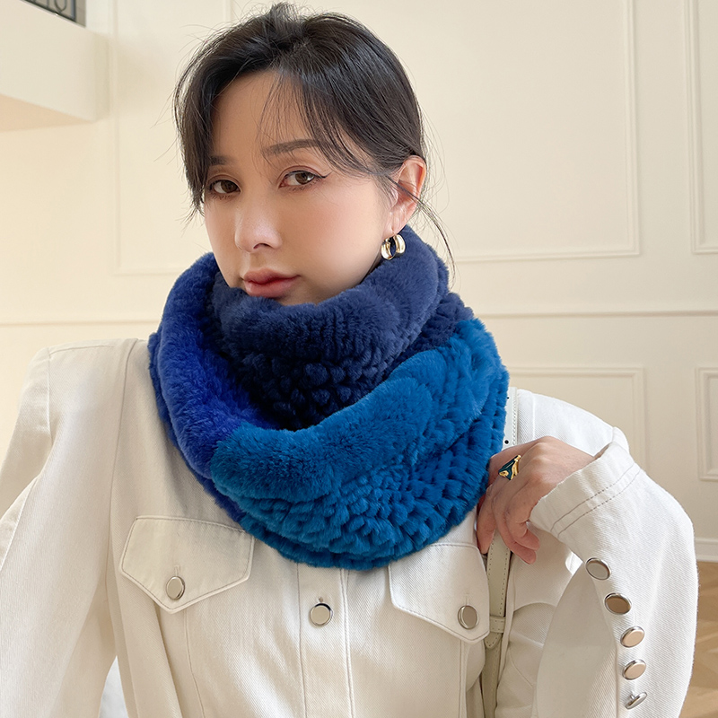 休闲商务女士獭兔毛围巾