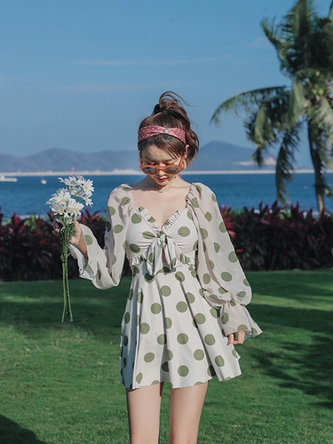 Корейская версия консервативная волна точка солнцезащитный приморский купальник