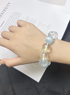 【纯净的能力】白水晶 海蓝宝 16-17mm  79g