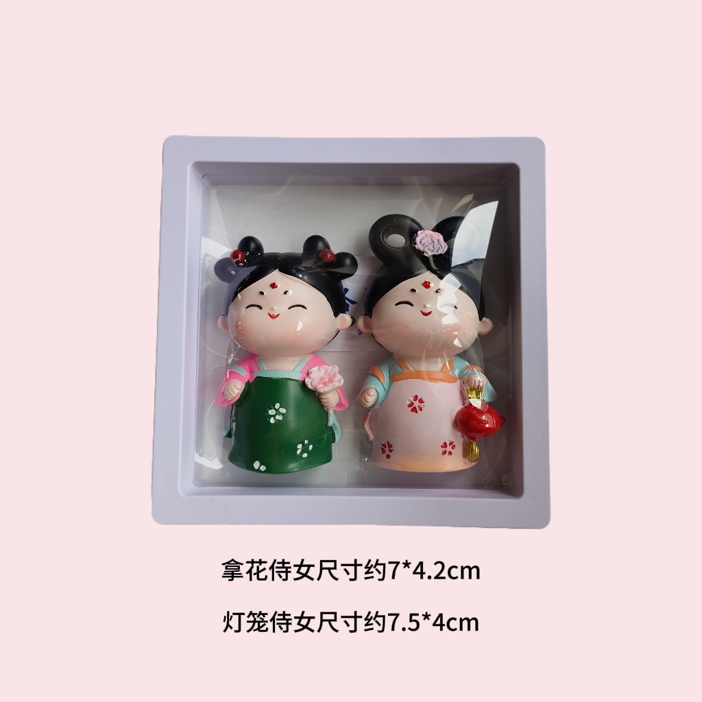 爆款唐朝仕女2025纪念品冰箱磁贴古风娃娃冰箱贴旅游西安洛阳磁吸