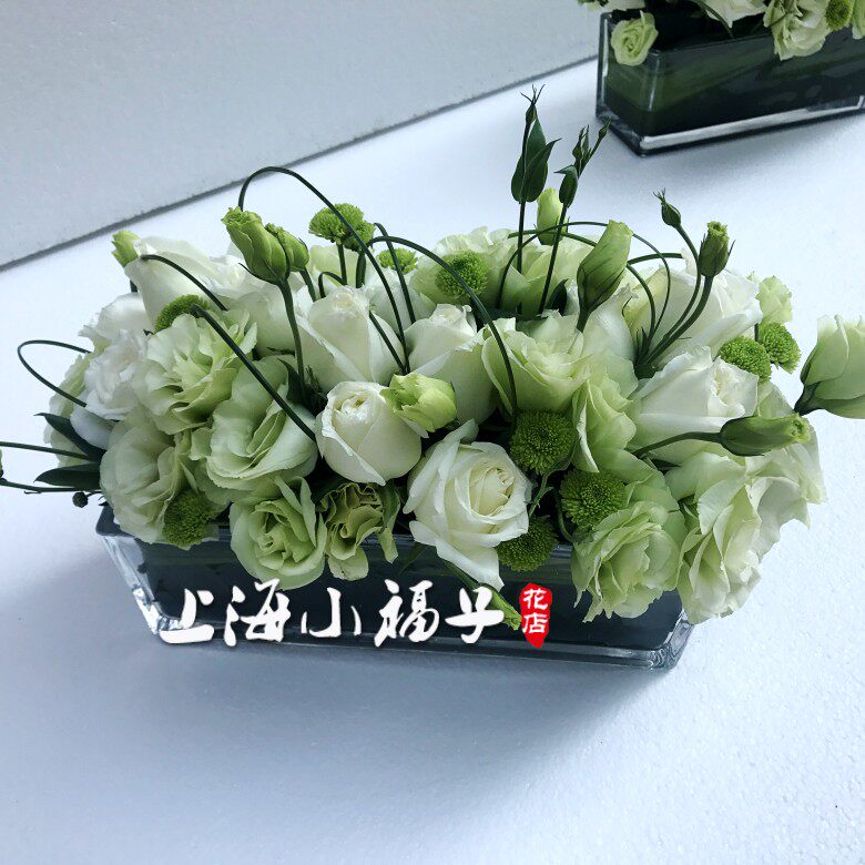 桌花鲜花会议桌花小桌花商务用花餐桌婚礼签到台花演讲台花讲台花