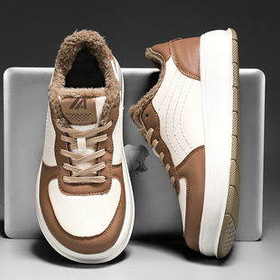 加宽男鞋冬季加绒加厚保暖棉鞋4E宽楦运动皮鞋防水大码宽脚大头鞋