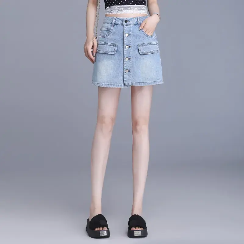 2025夏季新款牛仔裙短裤裙女薄款高腰百搭显瘦洋气半身裙a字裙裤