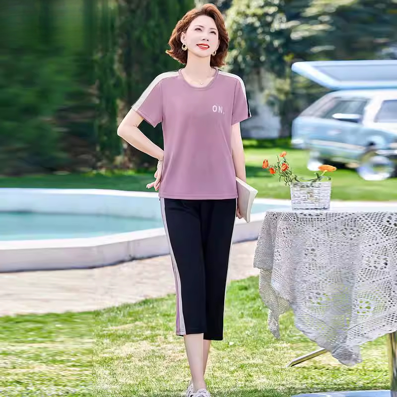 中年妈妈夏装运动服套装2025