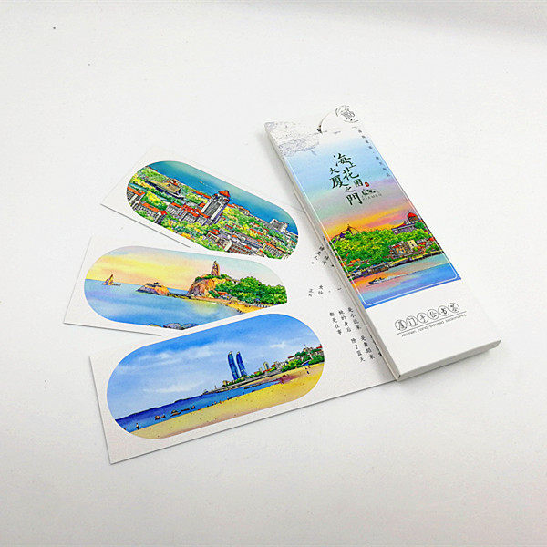 厦门手绘纸质书签鼓浪屿旅游纪念品文艺唯美曾厝垵插画小礼物卡片