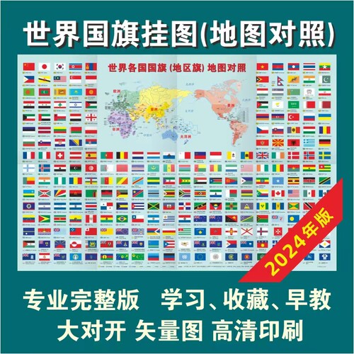 益智早教识图世界国旗挂图