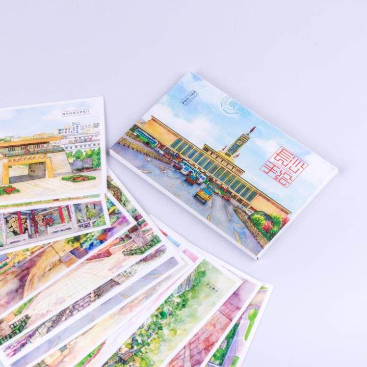 湖南长沙爱晚亭杜浦江阁国防科技大学天心阁橘子洲头风景明信片