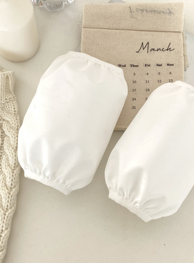 ins韩版纯色温柔气质简约黑白色秀气袖套防脏防水秋冬护袖