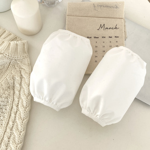 ins韩版纯色温柔气质简约黑白色秀气袖套防脏防水秋冬护袖