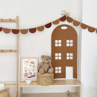 ins韩风儿童房软装装饰卧室毛毡挂旗圣诞元旦新年收纳小房子可爱