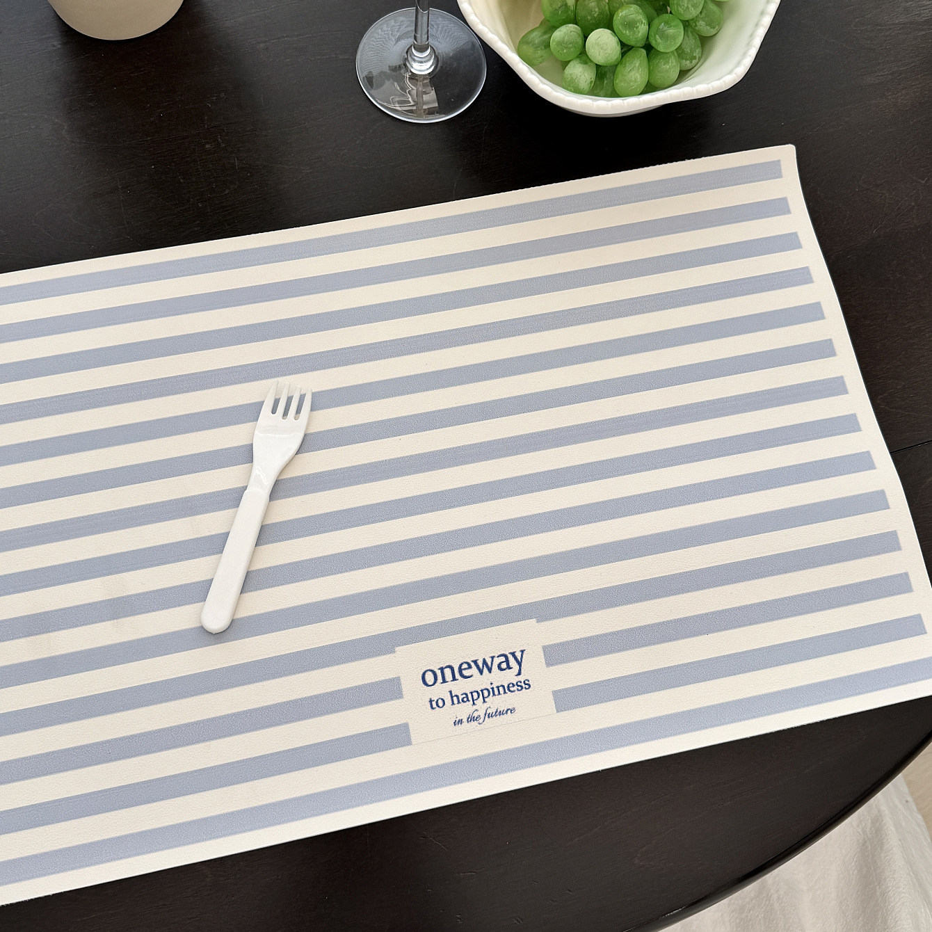 ins韩风条纹防水防油免洗餐垫皮革吧台宿舍垫茶几书桌西餐家用垫