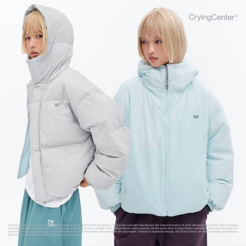cryingcenter双面穿冰川蓝羽绒服