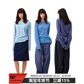 tee CryingCenter 竹节棉卷边堆量圆领长袖 哭喊中心