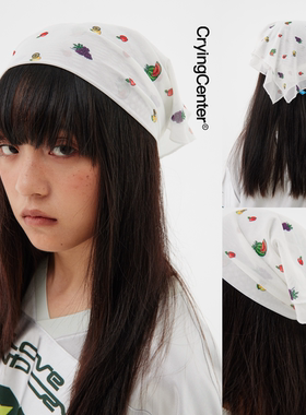 CryingCenter 水果碎花网纱头巾 哭喊中心