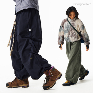 哭喊中心 男女款 CryingCenter 拉绳节点宽松阔腿吊脚裤