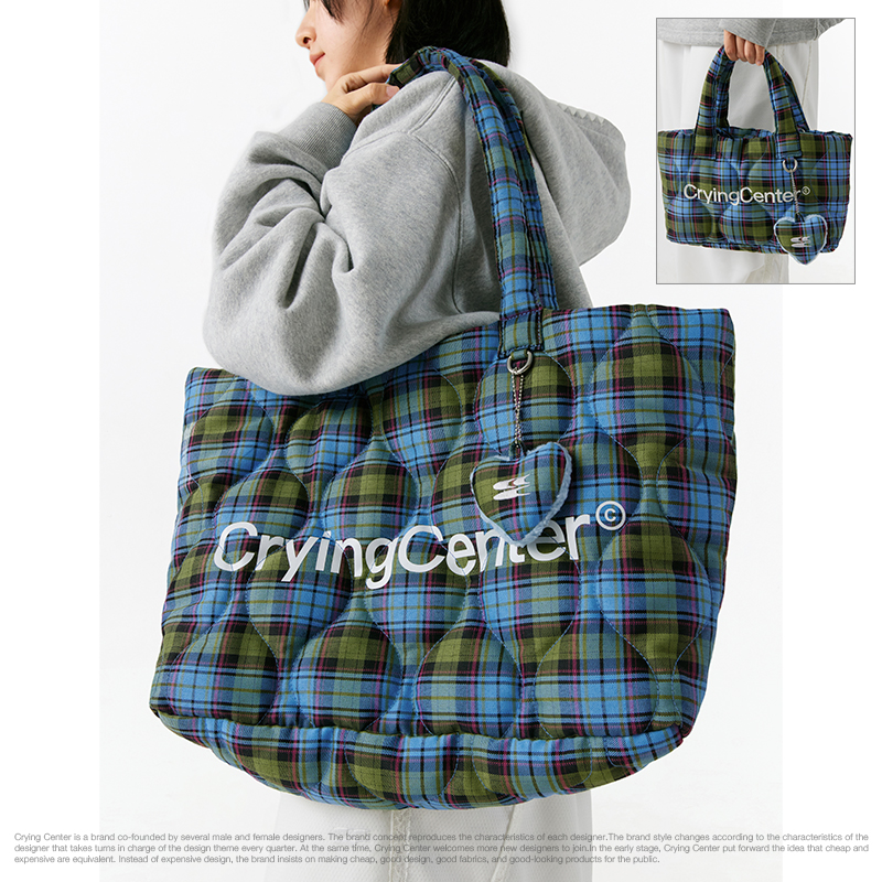 CryingCenter 格纹云朵挂件包 斜挎包单肩包 哭喊中心