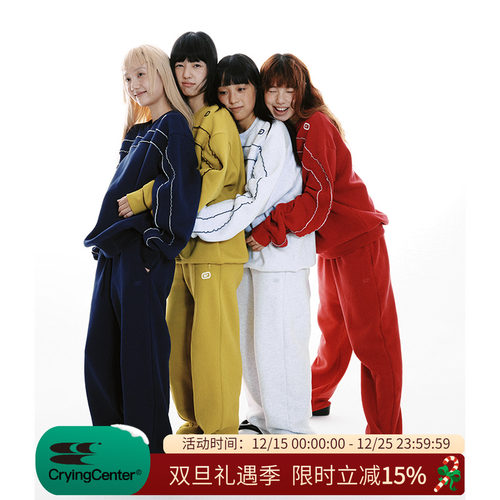 cryingcenter加绒青春流行卫衣