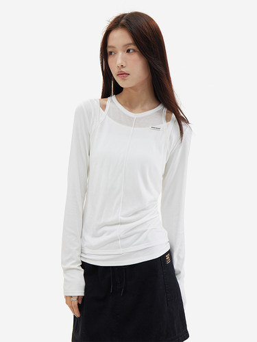 假两件叠穿针织长袖芭蕾