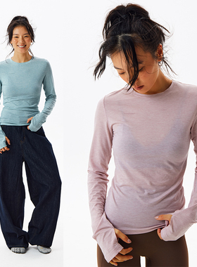 CryingCenter 多色修身显瘦运动休闲圆领打底长袖tee 哭喊中心