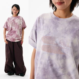T恤 做旧logo扎染短袖 宽松情侣圆领哭喊中心 Center Crying