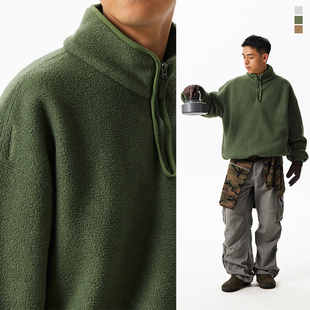 CryingCenter立领摇粒绒宽松户外重磅抓绒套头卫衣男女款 哭喊中心