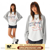 哭喊中心 长tee CryingCenter 3C苹果条纹插肩袖