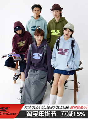 CryingCenter 新款经典3C LOGO连帽套头卫衣长袖哭喊中心