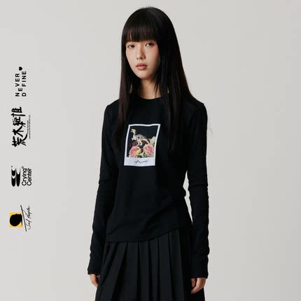 荒木經惟 x CryingCenter 哭喊中心 花 宝丽来恐龙女款长袖黑色