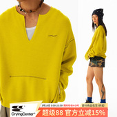 哭喊中心 宽松毛圈短卫衣 CryingCenter 双面穿开叉弯刀袖