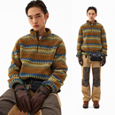 CryingCenter 哭喊中心 循环图案摇粒绒立领抽绳套头卫衣