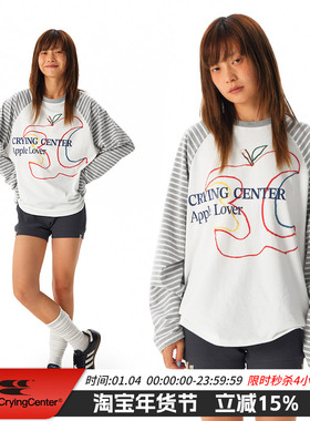 CryingCenter 3C苹果条纹插肩袖长tee 哭喊中心