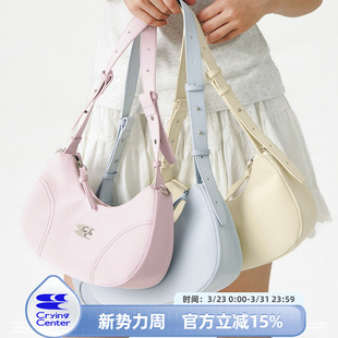 哭喊中心 含logo挂件 CryingCenter 仿绒多色斜挎单肩手提机车包