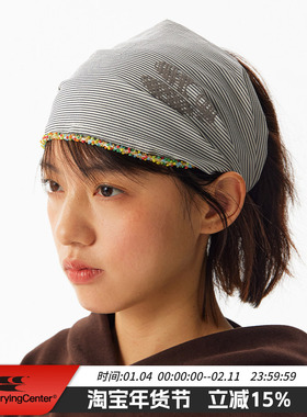 CryingCenter 贝壳彩珠花边条纹头巾发带百搭 哭喊中心