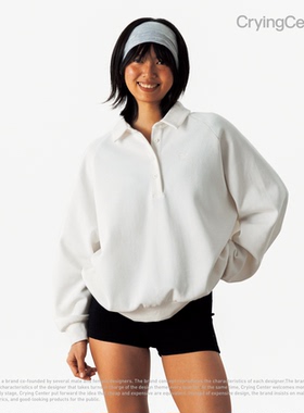 CryingCenter 珠地棉半开襟插肩polo衫 哭喊中心