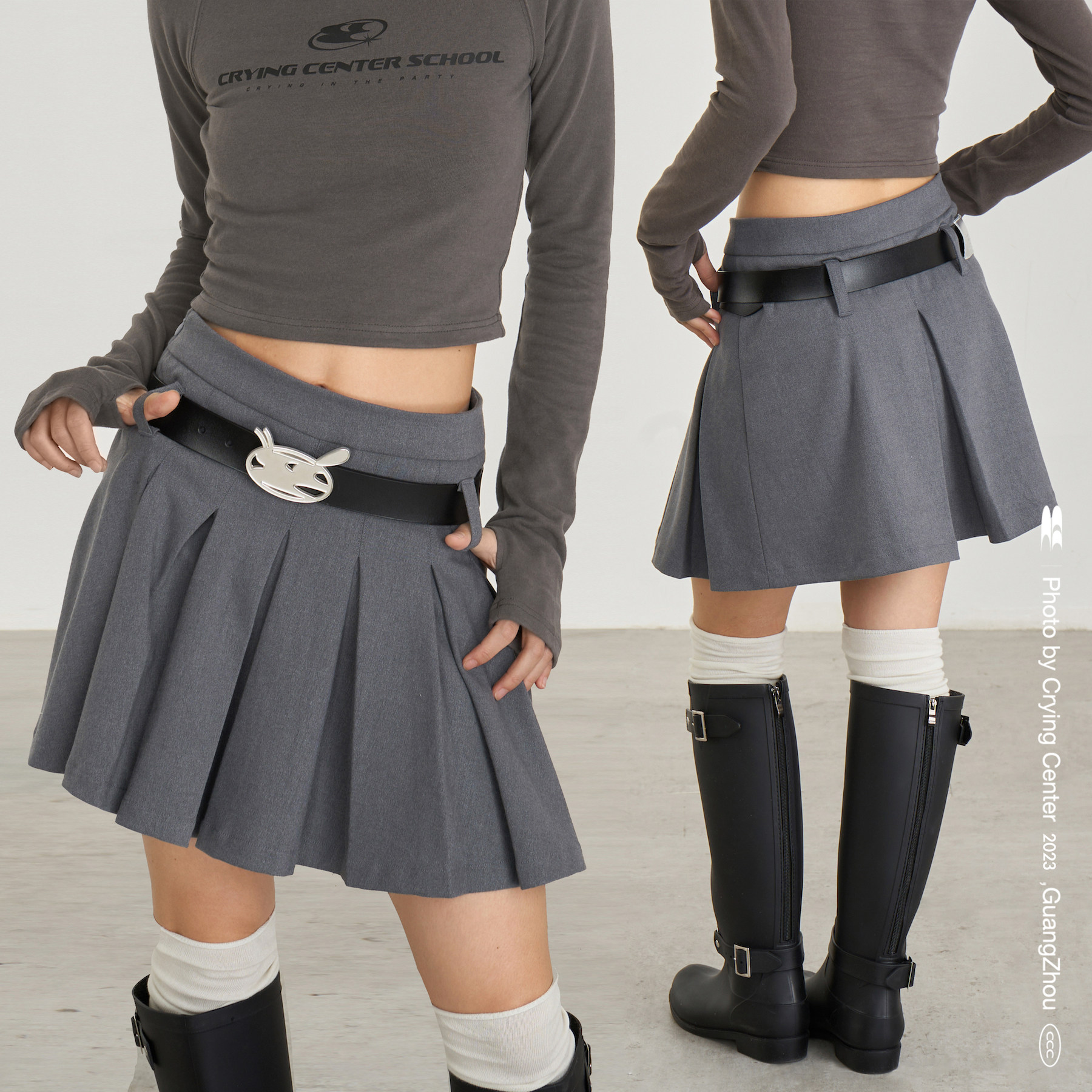 cryingcenter青春流行百褶短裙