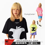 tee CryingCenter 3C苹果手绘荧光色短袖 哭喊中心