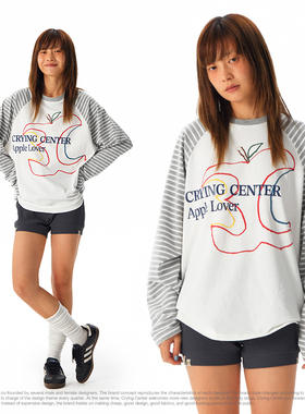 CryingCenter 3C苹果条纹插肩袖长tee 哭喊中心