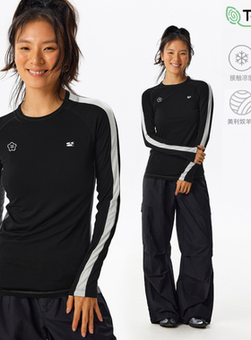 CryingCenter 美丽奴天丝羊毛亲肤透气长袖拼色圆领长袖tee