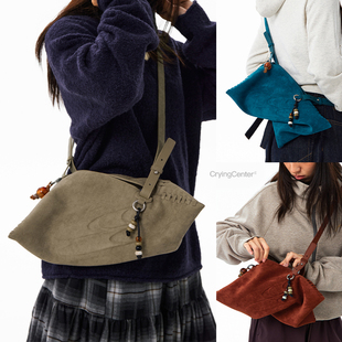 CryingCenter反毛皮饺子单肩斜跨包小饺包 哭喊中心 含串珠挂件