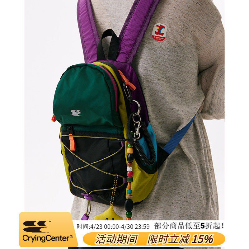 CryingCenter  拼接撞色野餐登山包户外双肩书包 哭喊中心