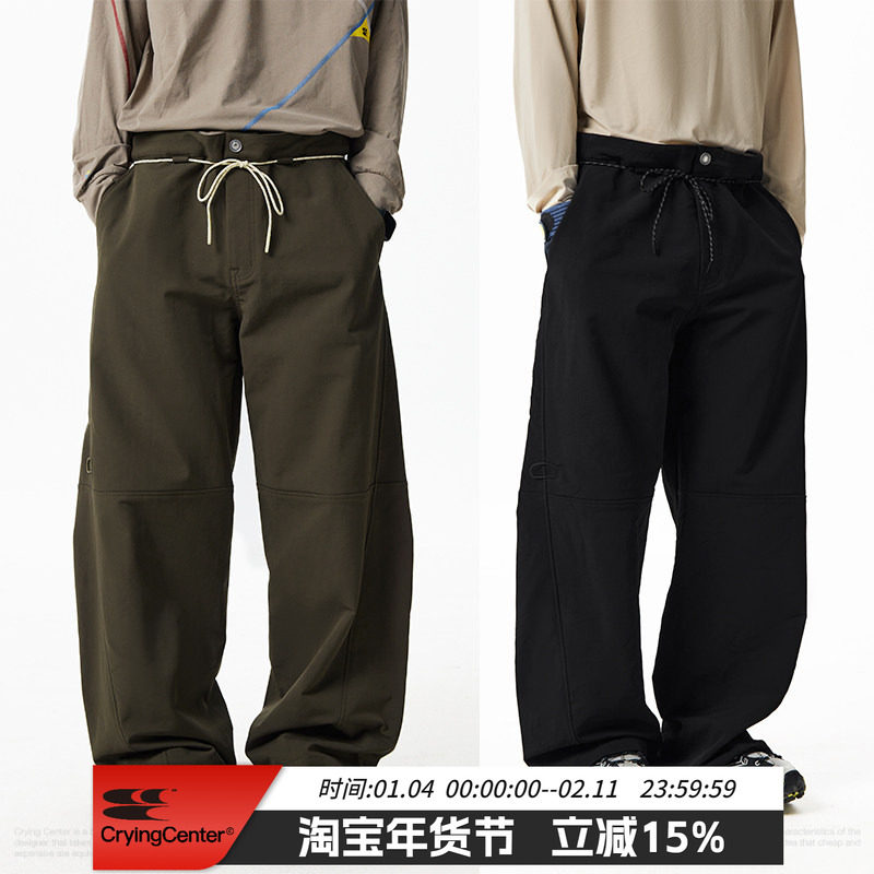 CryingCenter 中腰遮胯弯刀香蕉阔腿长裤 男女款 哭喊中心,男装,休闲裤,淘宝优惠券,粉丝福利购,淘宝优惠卷