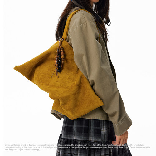 CryingCenter 反毛皮 中号单肩包饺子包（含串珠挂件） 哭喊中心