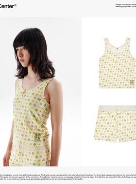 CryingCenter 蛙爱哭蛙蛙居家夏季碎花套装短裤背心 哭喊中心