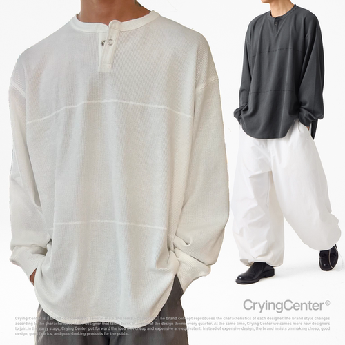 华夫格长袖亨利领cryingcenter