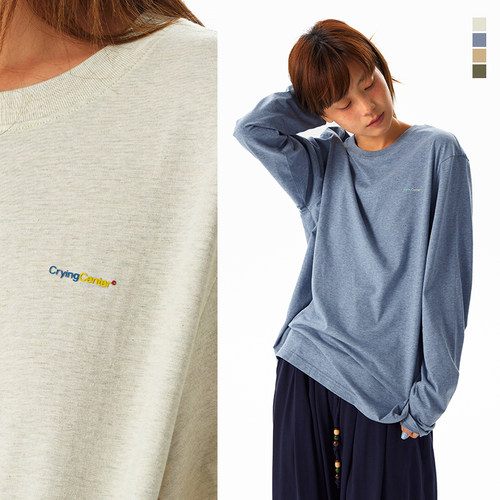 CryingCenter 亲肤柔软彩纱休闲合身长袖 经典小字logo 哭喊中心