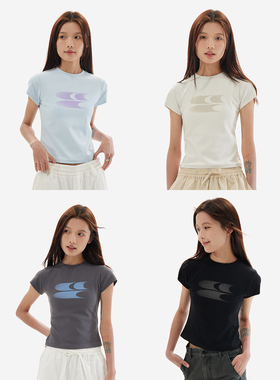 CryingCenter 消失的Logo渐变色甜酷美式收腰飞机袖短tee哭喊中心