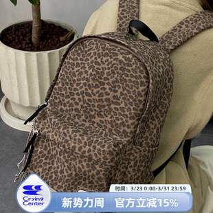 哭喊中心 棕色皮质豹纹书包 CryingCenter 蓝豹纹双肩背包